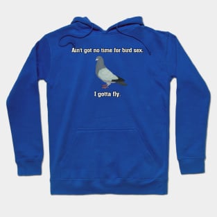 Ain't got no time for bird sex (white text with border) Hoodie